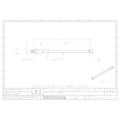 Kulka rubinowa M4, trzon z włókna węglowego, śr. 6 mm, dł. 100 mm, efektywna długość robocza 88,5 mm