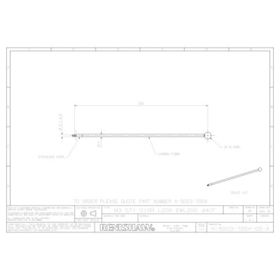 Kulka rubinowa M3, trzon z włókna węglowego, śr. 10 mm, dł. 200 mm, efektywna długość robocza 200 mm