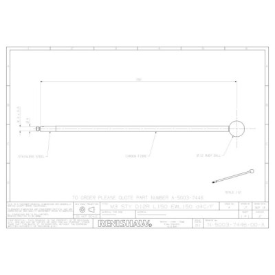 Kulka rubinowa M3, trzon z włókna węglowego, śr. 12 mm, dł. 150 mm