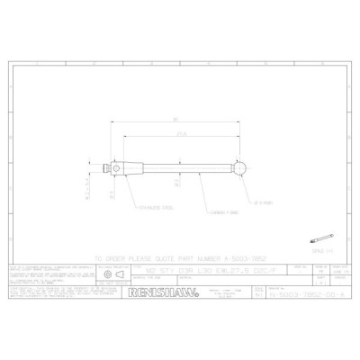 Kulka rubinowa M2, trzon z włókna węglowego, śr. 3 mm, dł. 30 mm, efektywna długość robocza 27,5 mm