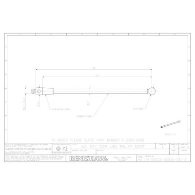 Kulka rubinowa M2, trzon z włókna węglowego, śr. 3 mm, dł. 50 mm, efektywna długość robocza 47 mm