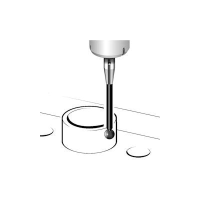 Kulka z azotku krzemu M2, trzon z węglika wolframu, śr. 0,3 mm, dł. 10 mm, efektywna długość robocza 2 mm