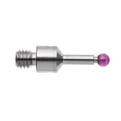 Kulka rubinowa M3, trzon ze stali nierdzewnej, śr. 1 mm, dł. 10 mm, efektywna długość robocza 4 mm
