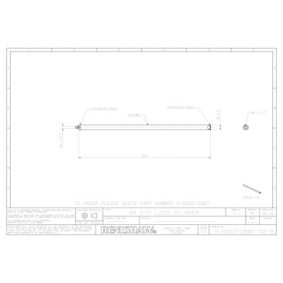 Przedłużenie ceramiczne M4, śr. 7,4 mm, dł. 200 mm