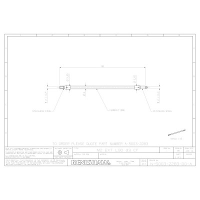 Przedłużenie M2 z włókna węglowego, dł. 90 mm