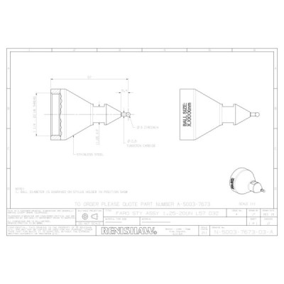 Kulka z tlenku cyrkonu, śr. 3 mm, do ramion Faro 1 ¼–20" UN