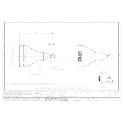 Kulka z tlenku cyrkonu, śr. 6 mm, do ramion Faro 1 ¼–20" UN