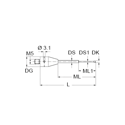 Kulka z azotku krzemu M5, trzon z węglika wolframu, śr. 1,5 mm, dł. 30 mm, ef. Dł. robocza 8,0/20,0 mm, do zastosowań Zeiss Kulka z azotku krzemu M5, trzon z węglika wolframu, śr. 1,5 mm, dł. 30 mm, ef. Dł. robocza 8,0/20,0 mm, do zastosowań Zeiss