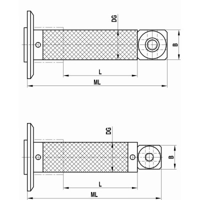 Przedłużenie M5 do płyty przystawki, włókno węglowe, długość pomiarowa 166,5 mm, Przedłużenie M5 do płyty przystawki, włókno węglowe, długość pomiarowa 166,5 mm,
