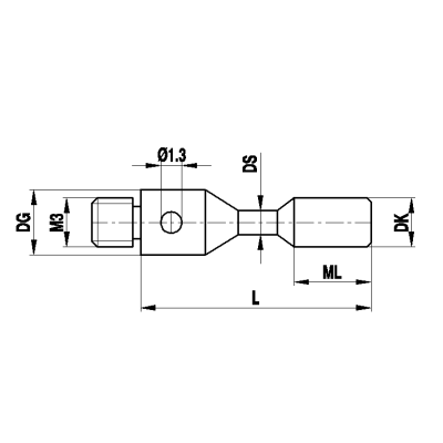 Walec M3 z węglika wolframu, śr. 1,5 mm, dł. 11 mm, długość pomiarowa 1,5 mm, do zastosowań Zeiss