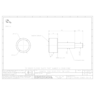 Dysk do uzgadniania bazy wymiarowej narzędzi, z węglika wolframu, śr. 12,7 mm, dł. 23 mm