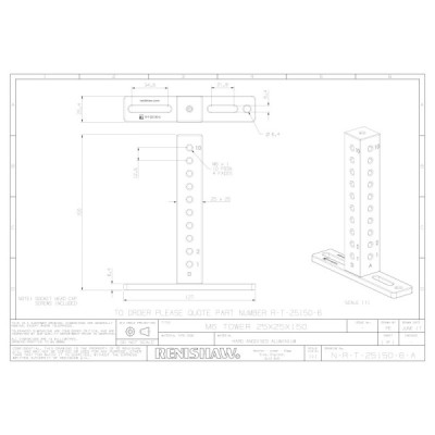 Wieżyczka 25 mm² x 150 mm (4 boki, 1 rząd) z gwintem M6