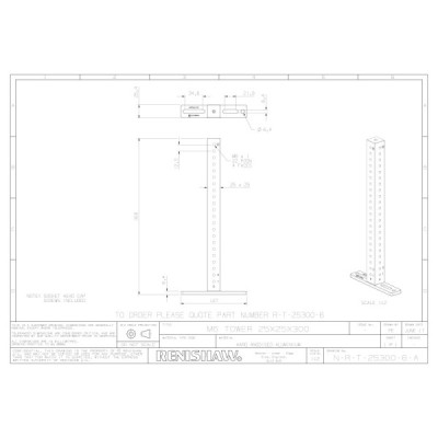Wieżyczka 25 mm² x 300 mm (4 boki, 1 rząd) z gwintem M6