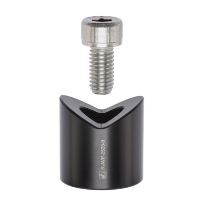 Nastawny słupek z wycięciem V, śr. 25 mm × 25 mm z gwintem M8 Nastawny słupek z wycięciem V, śr. 25 mm × 25 mm z gwintem M8
