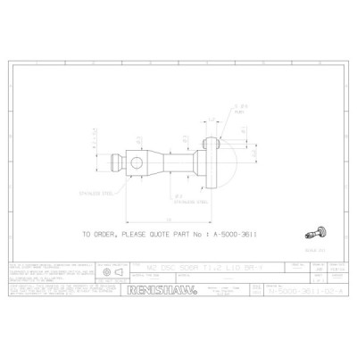 Dysk rubinowy M2, z rolką kulkową, śr. 6 mm, szerokość 1,2 mm
