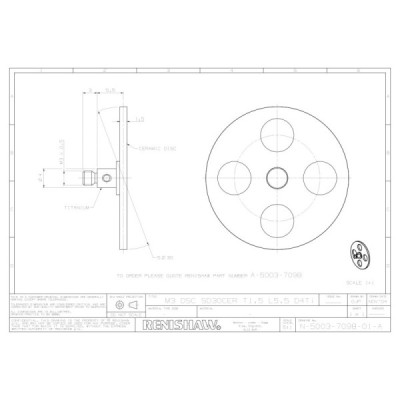 Dysk ceramiczny M3, bez rolki kulkowej, śr. 30 mm, szerokość 1,5 mm