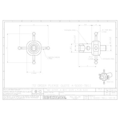 4-kulkowa gwiazda M2, rozpiętość 10 mm, kulki rubinowe, śr. 1 mm