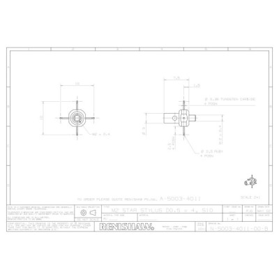 4-kierunkowa gwiazda M2, rozpiętość 10 mm, kulki rubinowe, śr. 0,5 mm