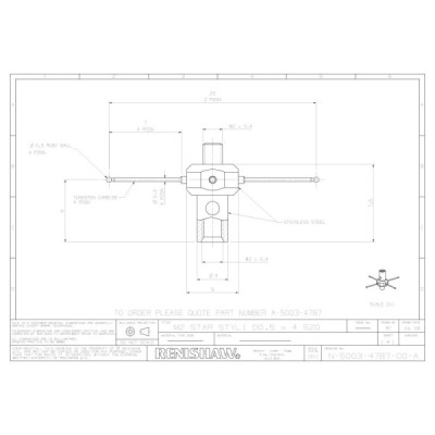 4-kulkowa gwiazda M2, rozpiętość 20 mm, kulki rubinowe, śr. 0,5 mm