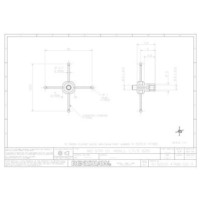 4-kulkowa gwiazda M2, rozpiętość 20 mm, kulki rubinowe, śr. 1 mm