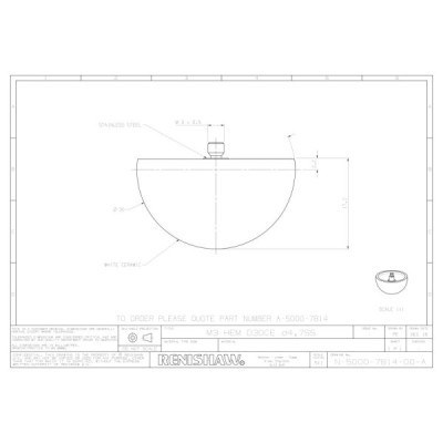 Trzpień półkulisty Renishaw (M3/L2,2/D30) SKU: A-5000-7814