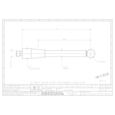 Kulka rubinowa M4, trzon ceramiczny, śr. 6 mm, dł. 50 mm, efektywna długość robocza 38,5 mm