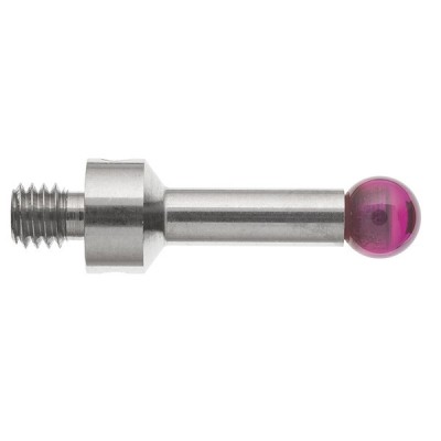 Kulka rubinowa M4, trzon ze stali nierdzewnej, śr. 5 mm, dł. 17,5 mm, efektywna długość robocza 13,4 mm