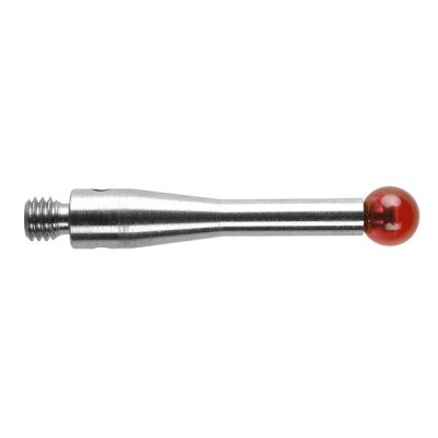 Kulka rubinowa M3, trzon ze stali nierdzewnej, śr. 4 mm, dł. 21 mm, efektywna długość robocza 17,2 mm