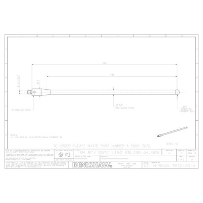 Kulka z węglika wolframu M4, trzon ze stali nierdzewnej, śr. 5 mm, dł. 150 mm, efektywna długość robocza 132,5 mm