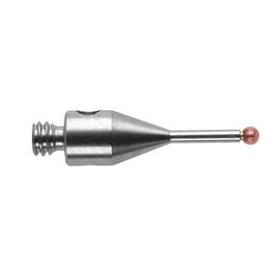 Kulka rubinowa M2, trzon ze stali nierdzewnej, śr. 1 mm, dł. 10 mm, efektywna długość robocza 4,5 mm