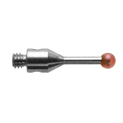 Kulka rubinowa M2, trzon ze stali nierdzewnej, śr. 2 mm, dł. 10 mm, efektywna długość robocza 6 mm
