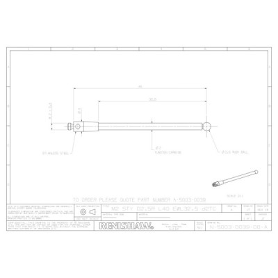 Kulka rubinowa M2, trzon z węglika wolframu, śr. 2,5 mm, dł. 40 mm