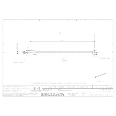 Kulka rubinowa M2, trzon ceramiczny, śr. 3 mm, dł. 50 mm, efektywna długość robocza 47 mm