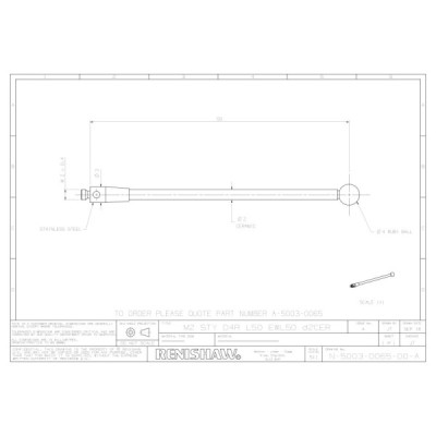 Kulka rubinowa M2, trzon ceramiczny, śr. 4 mm, dł. 50 mm, efektywna długość robocza 50 mm