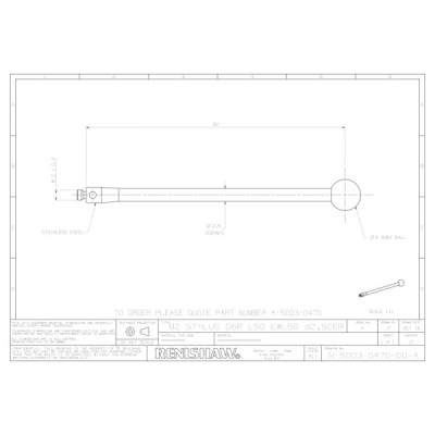 Kulka rubinowa M2, trzon ceramiczny, śr. 6 mm, dł. 50 mm, efektywna długość robocza 50 mm