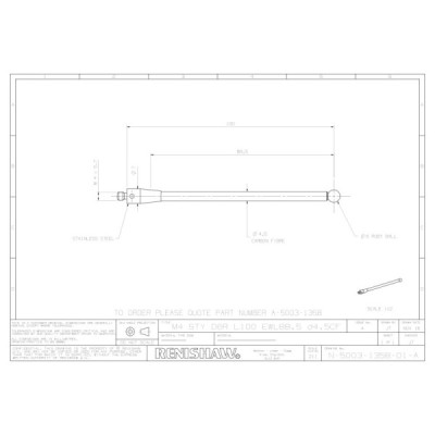 Kulka rubinowa M4, trzon z włókna węglowego, śr. 6 mm, dł. 100 mm, efektywna długość robocza 88,5 mm