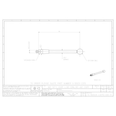 Kulka rubinowa M2, trzon ceramiczny, śr. 4 mm, dł. 30 mm, efektywna długość robocza 30 mm