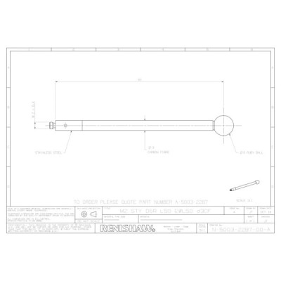 Kulka rubinowa M2, trzon z włókna węglowego, śr. 6 mm, dł. 50 mm, efektywna długość robocza 50 mm