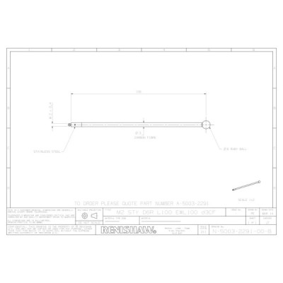 Kulka rubinowa M2, trzon z włókna węglowego, śr. 6 mm, dł. 100 mm, efektywna długość robocza 100 mm