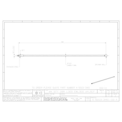 Kulka rubinowa M4, trzon z włókna węglowego, śr. 8 mm, dł. 300 mm, efektywna długość robocza 300 mm