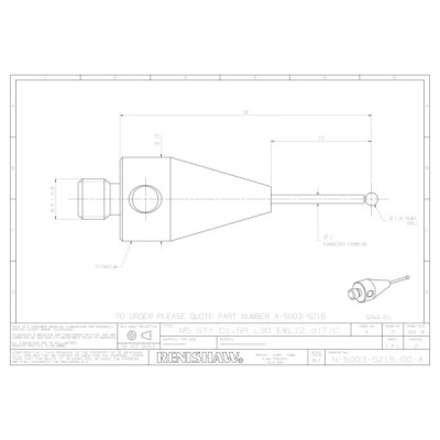Kulka rubinowa M5, trzon z węglika wolframu, śr. 1,5 mm, dł. 30 mm, efektywna długość robocza 12 mm