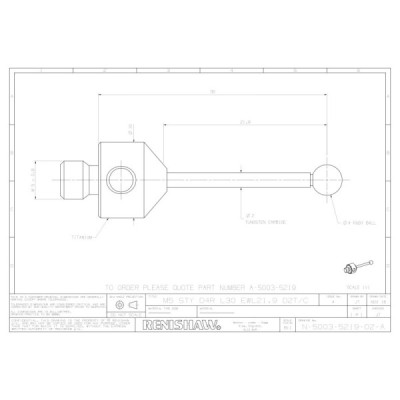 Kulka rubinowa M5, trzon z węglika wolframu, śr. 4 mm, dł. 30 mm, efektywna długość robocza 21 mm