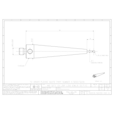 Kulka rubinowa M5, trzon z węglika wolframu, śr. 1,5 mm, dł. 50 mm, efektywna długość robocza 5 mm
