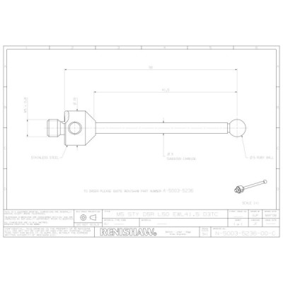 Kulka rubinowa M5, trzon z węglika wolframu, śr. 5 mm, dł. 50 mm